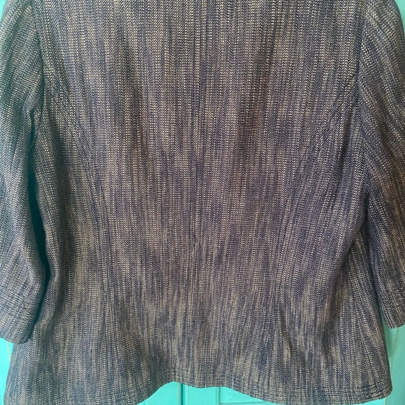 Boden Jacket Blazer Denim Blue Light Tweed - Waist Line Hook - Dressy Casual - Picture 13 of 14